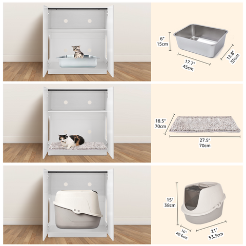 Unipaws Tall Cat Litter Box Enclosure with Shelves