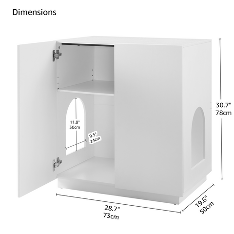 Unipaws Tall Cat Litter Box Enclosure with Shelves