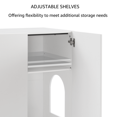 Unipaws Tall Cat Litter Box Enclosure with Shelves