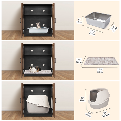 Unipaws Tall Cat Litter Box Enclosure with Shelves