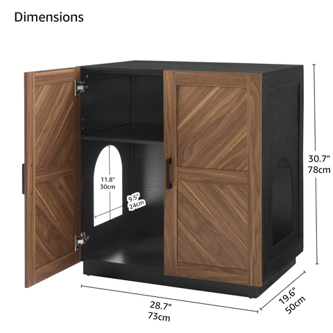 Unipaws Tall Cat Litter Box Enclosure with Shelves