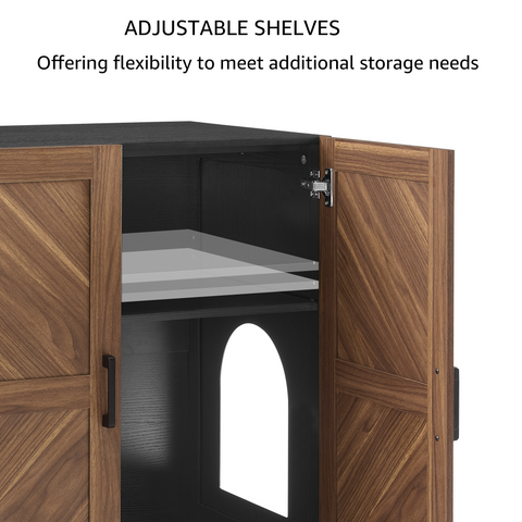 Unipaws Tall Cat Litter Box Enclosure with Shelves