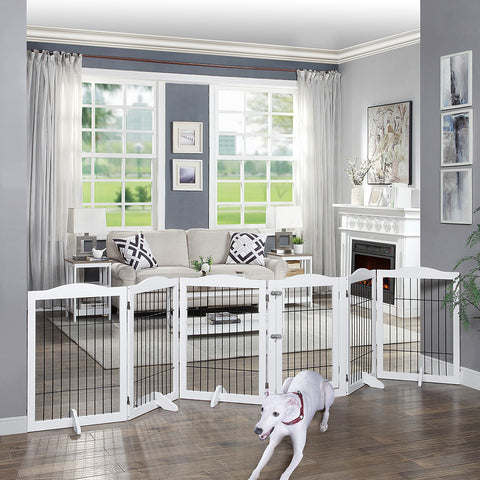 Unipaws Pet Playpen with Wire Extra Wide Panels Espresso(2 or 6 Panels)