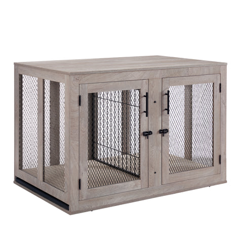 Unipaws Stylish Wooden Dog Crate: Large Pet Kennel & Decor Table