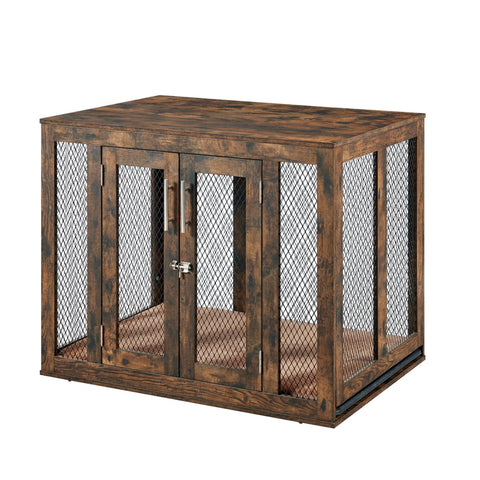 Unipaws Stylish Wooden Dog Crate: Large Pet Kennel & Decor Table