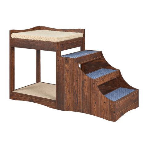 Unipaws Pet Bunk Bed with Removable Step for Dogs and Cats