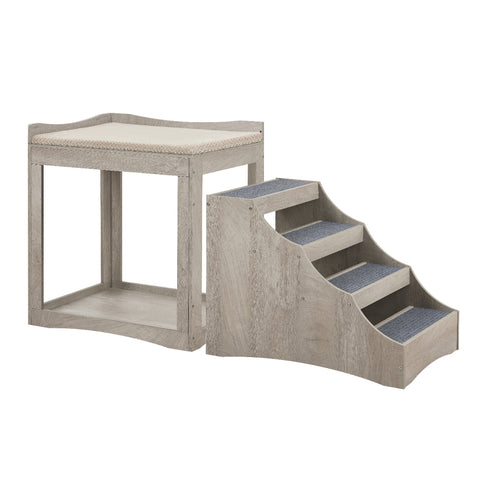 Unipaws Pet Bunk Bed with Removable Step for Dogs and Cats