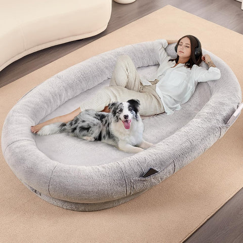 Human Dog Bed – Memory Foam, Plush, for People & Pets