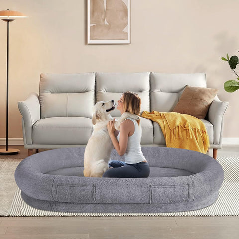 Human Dog Bed – Memory Foam, Plush, for People & Pets