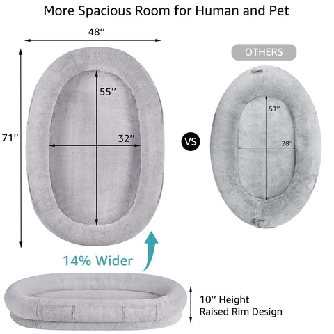 Human Dog Bed – Memory Foam, Plush, for People & Pets
