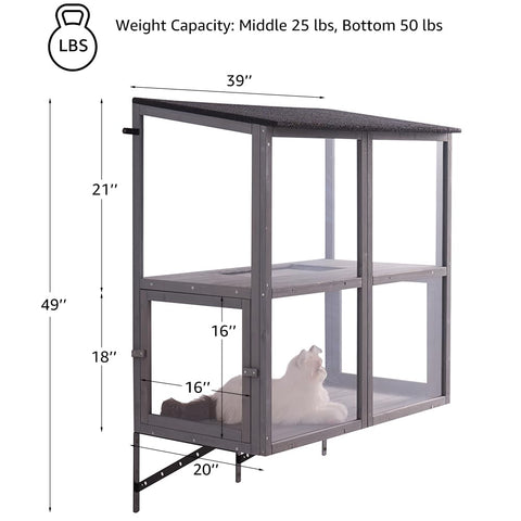 Wooden Cat Window Catio – Expandable Outdoor Enclosure for Indoor Cats