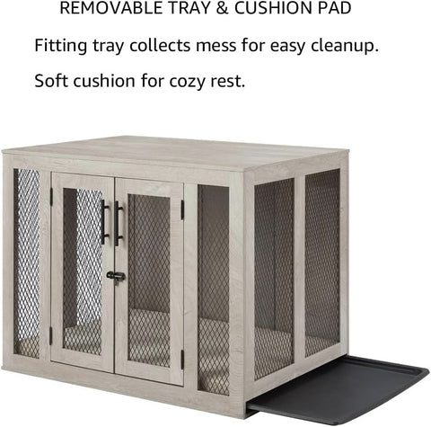 Unipaws Stylish Wooden Dog Crate: Large Pet Kennel & Decor Table