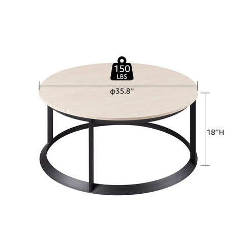 UniPawsStore2023_Rosary Blenn Round Coffee Table – Triangular Metal Frame
