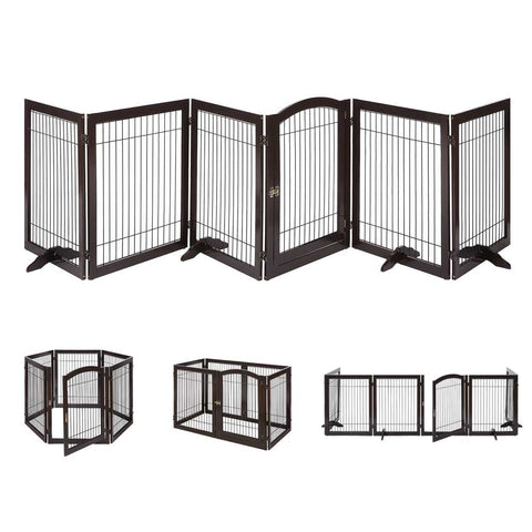 Unipaws Wood and wire Pet Playpen-4 Support Feet