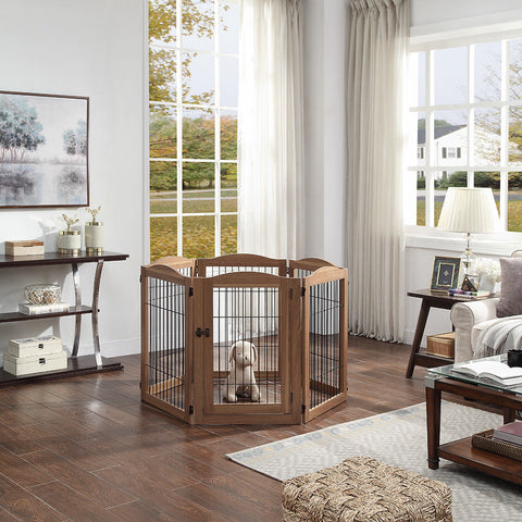 Unipaws Wood and wire Pet Playpen-5 Support feet