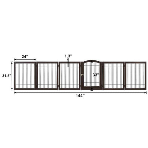 Unipaws Wood and wire Pet Playpen-4 Support Feet