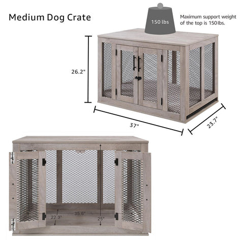 Unipaws Stylish Wooden Dog Crate: Large Pet Kennel & Decor Table
