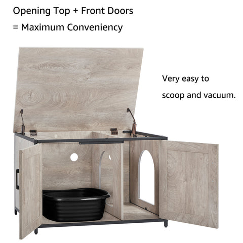 Unipaws Cat Litter Box Enclosure - Top Opening
