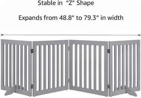 Unipaws Classic Indoor Dog Gate Wooden Pet Safety Gate