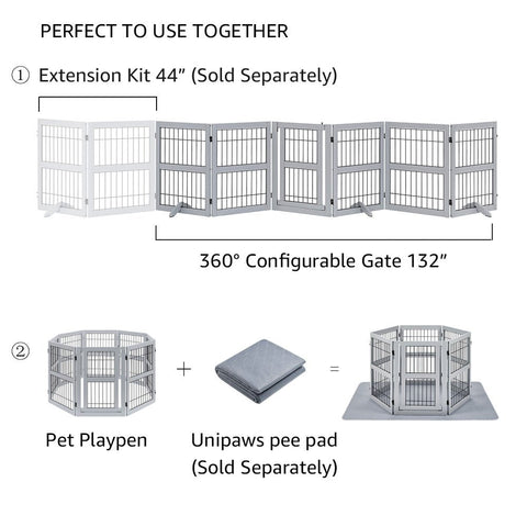 UniPawsStore2023_Unipaws Pet Playpen with Wood and Wire 6 Panels