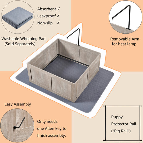 Unipaws Whelping Box for Dogs & Cats