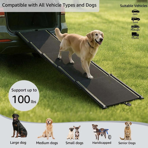 75" Telescoping Dog Ramp for Car, SUV & Truck