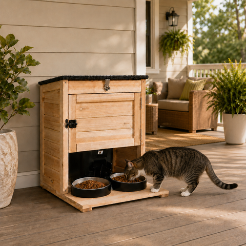 Outdoor Cat Feeding Station