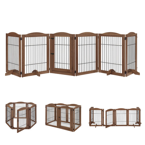 Unipaws Wood and wire Pet Playpen-4 Support feet