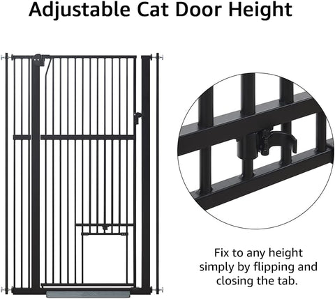Pet Gate with Cat Door — Extra Wide, Pressure Mounted