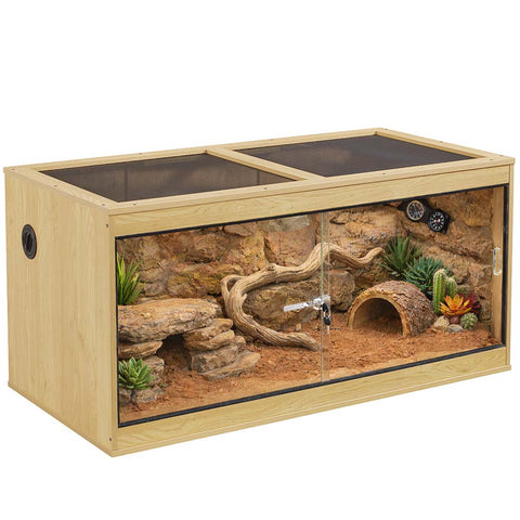 Unipaws Stackable Reptile Tank Enclosure – Front Opening, Sliding Doors