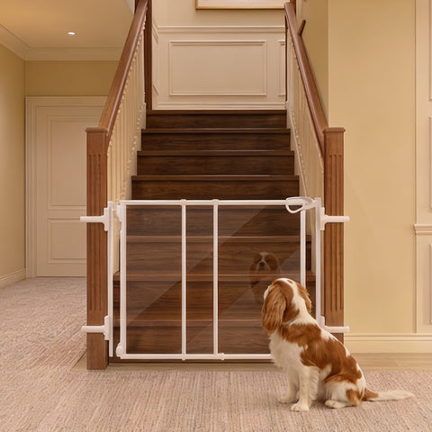 Unipaws Clear Dog Gate – for Doorways, Hallways & Stairs