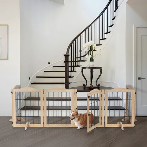 Unipaws Wood and wire Pet Playpen-4 Support feet
