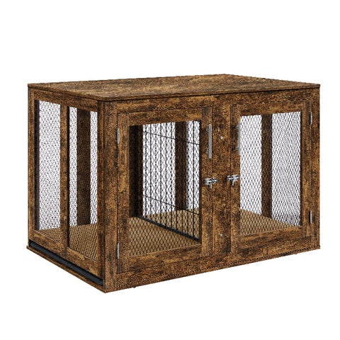 Unipaws Stylish Wooden Dog Crate: Large Pet Kennel & Decor Table