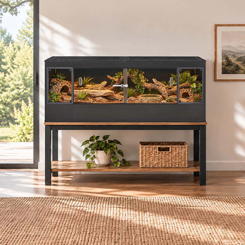 unipaws 140 Gallon Reptile Tank for Lizards, Bearded Dragon Enclosure Cage