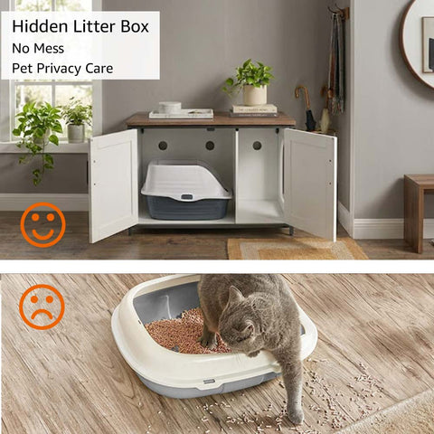 Unipaws Cat Litter Box Enclosure - Top Opening