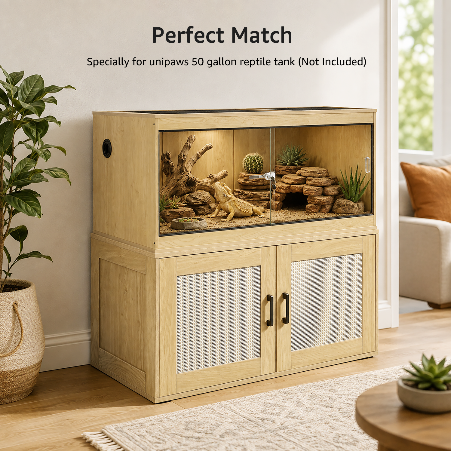 50/110 Gallon Reptile Tank Enclosure — Wooden Stackable
