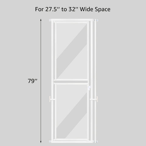 Tall Clear Acrylic Pet Gate for Doorways & Stairs - 27" - 32"/37“