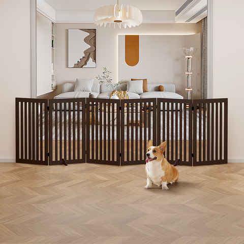 Unipaws Free Standing Wooden Pet Gate