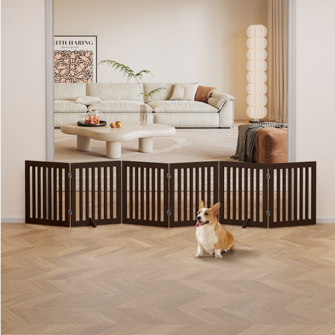 Unipaws Free Standing Wooden Pet Gate