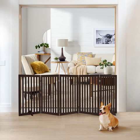 Unipaws Free Standing Wooden Pet Gate