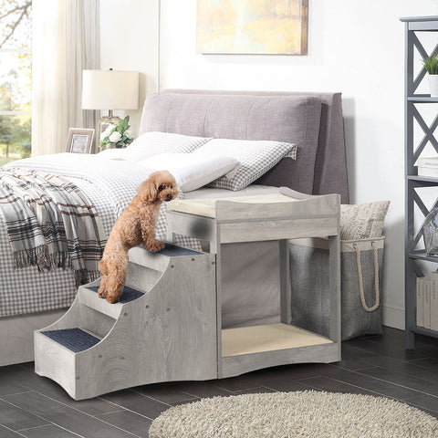 Unipaws Pet Bunk Bed with Removable Step for Dogs and Cats