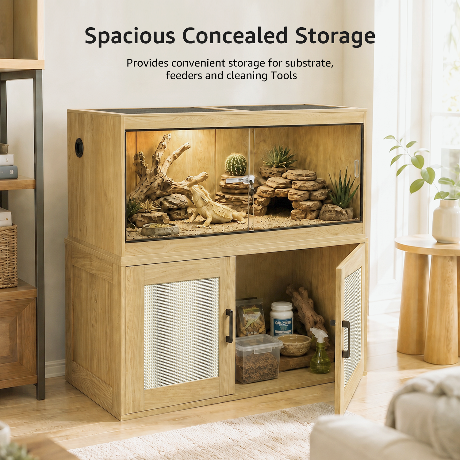 50/110 Gallon Reptile Tank Enclosure — Wooden Stackable