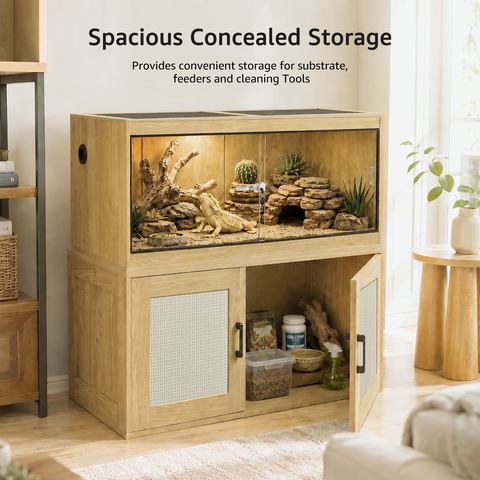 50/110 Gallon Reptile Tank Enclosure — Wooden Stackable