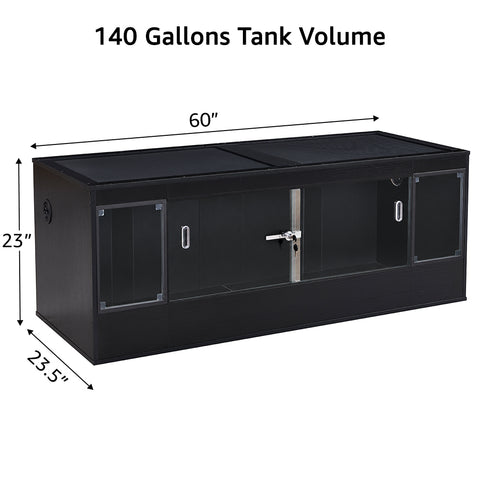 unipaws 140 Gallon Reptile Tank for Lizards, Bearded Dragon Enclosure Cage