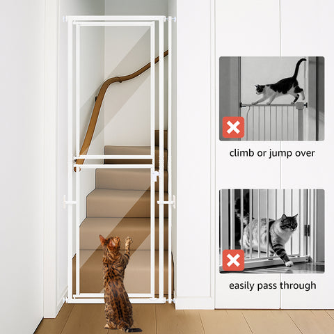 Tall Clear Acrylic Pet Gate for Doorways & Stairs - 27" - 32"/37“