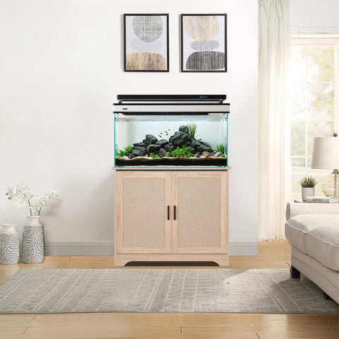 Wooden Aquarium,Fish Tank Stand with Storage Cabinet