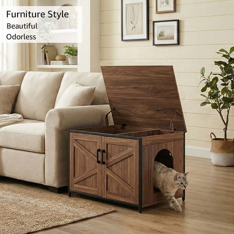 Unipaws Cat Litter Box Enclosure - Top Opening