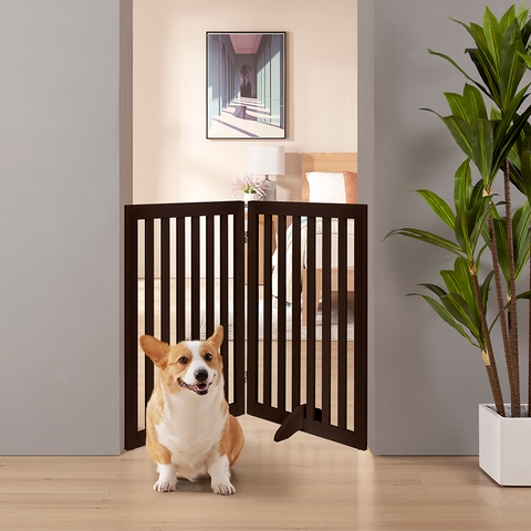 Unipaws Free Standing Wooden Pet Gate