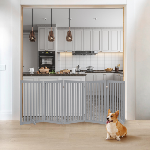 Unipaws Classic Indoor Dog Gate Wooden Pet Safety Gate