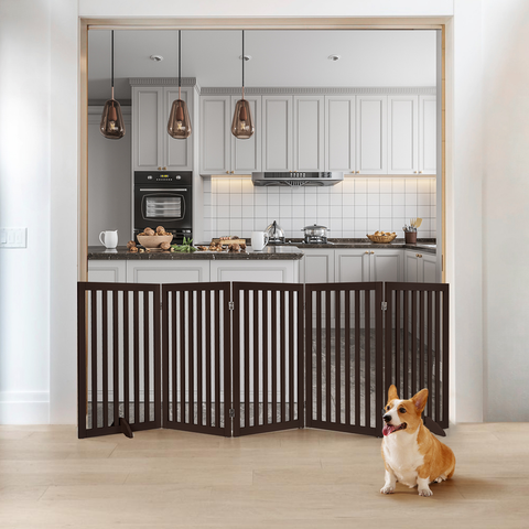 Unipaws Free Standing Wooden Pet Gate